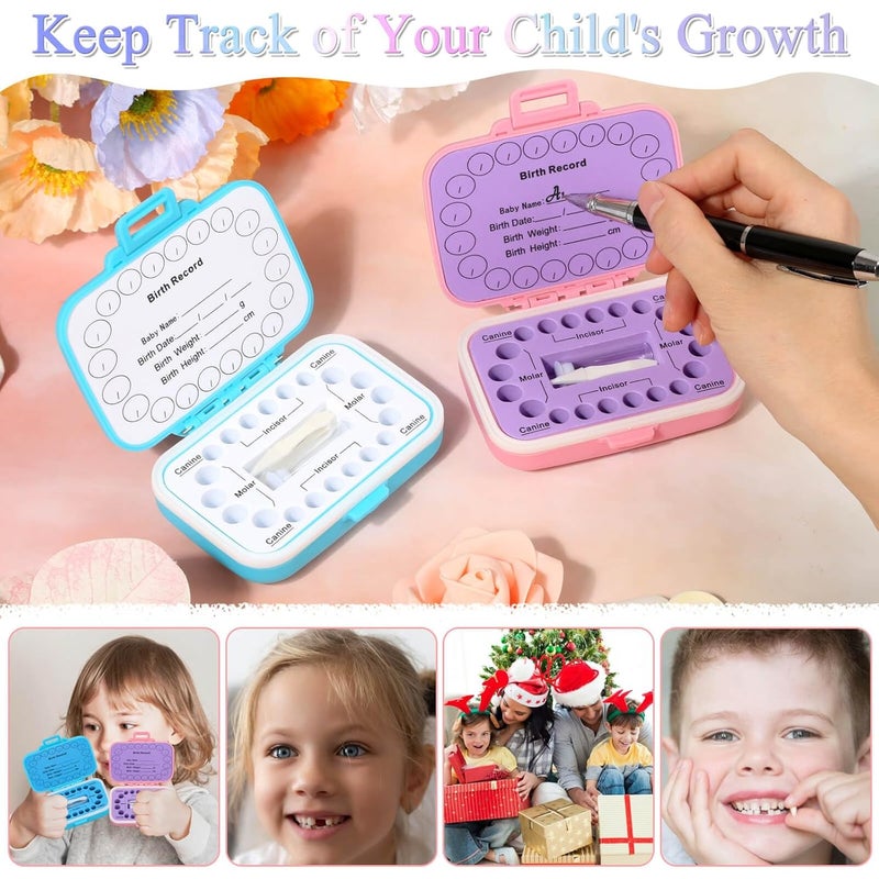 Caffox 2 Pack Tooth Holders for Kids Keepsake, Tooth Fairy Box, First Tooth Keepsake Box, Tooth Collection Container Boxes for Lost Teeth for Kids, Baby Teeth Saver Storage Case (Rainbow and Dinosaur) - Image 4